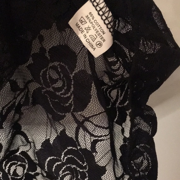 Black Lace & Satin Bows Lingerie Top - Picture 4 of 11